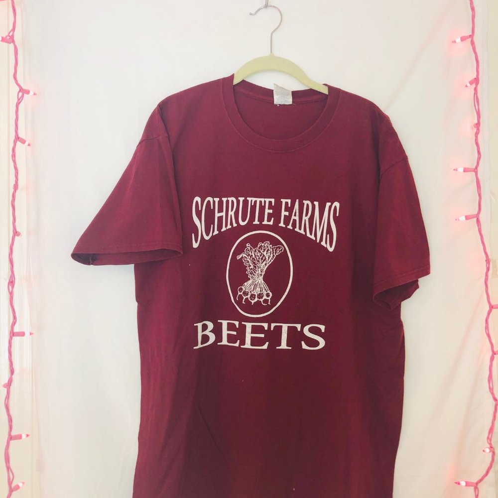 Maroon Logo Tee The Office Schrute Farms Beets